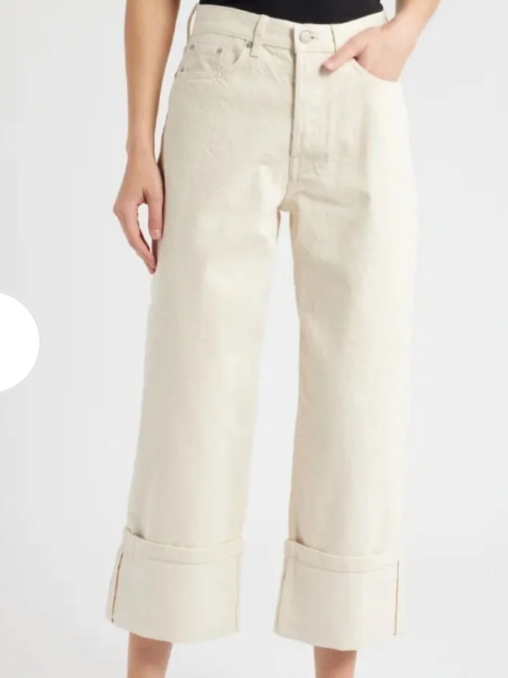 Size 25 (4) - COS Women's White Denim Facade Turn Up Jeans